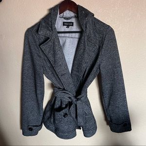 Women’s hooded pea coat new look grey